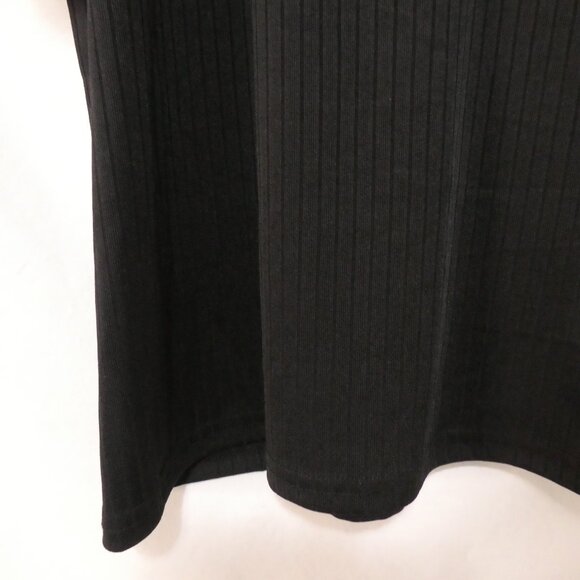 EKOUAER | XXL | Classic Black Relaxed Ribbed Short Sleeve Top - Picture 15 of 16